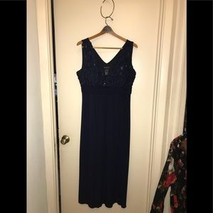 Navy blue sleeveless dress